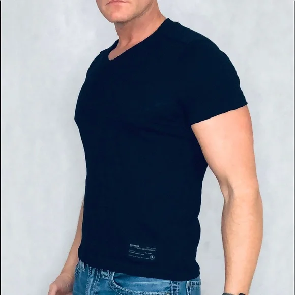 Express Men, Tee Shirt, Black, Size Extra Small - Picture 4 of 8
